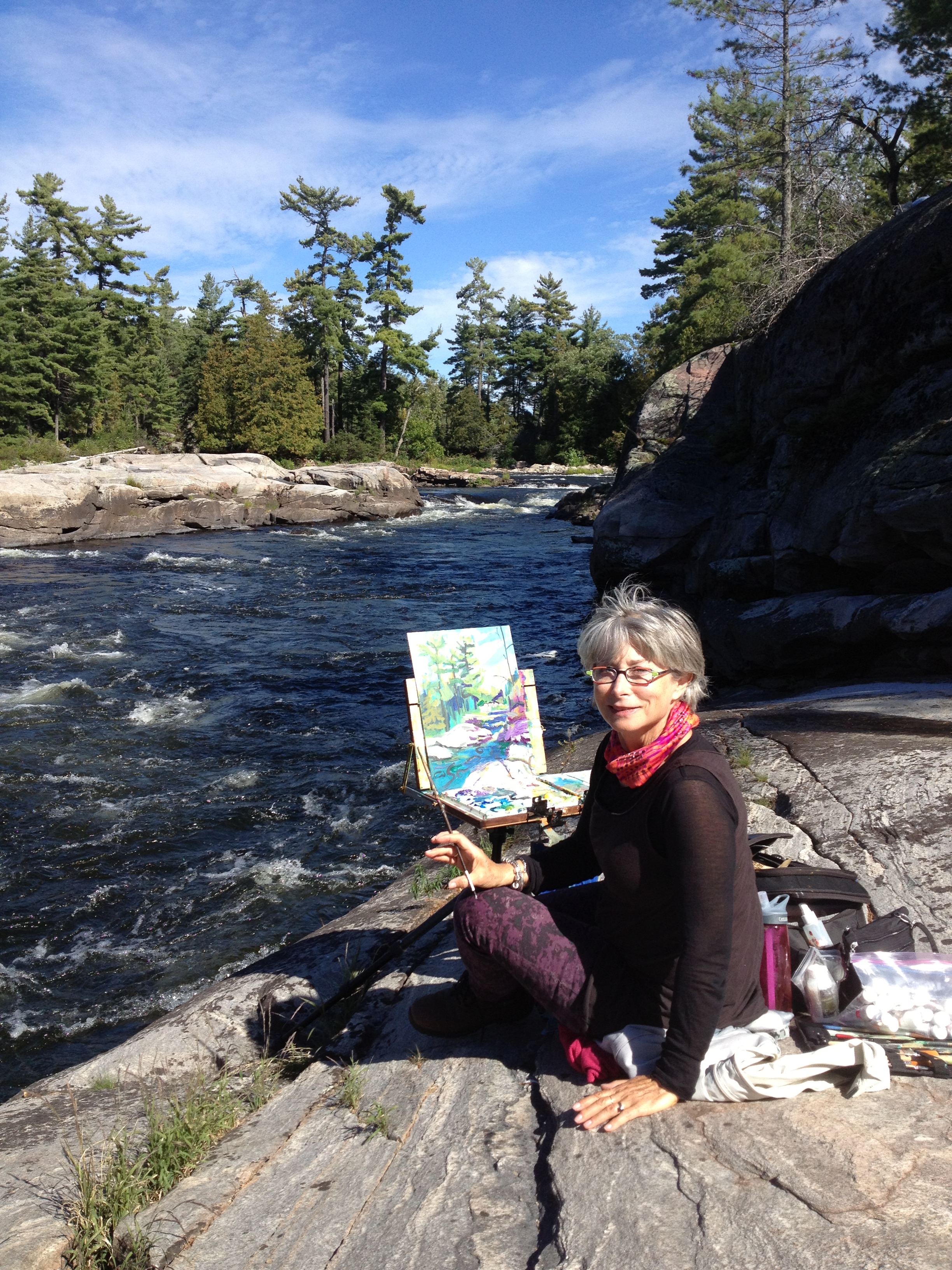 Linda Hendrickson at Five Finger Rapids, Ontario Canada